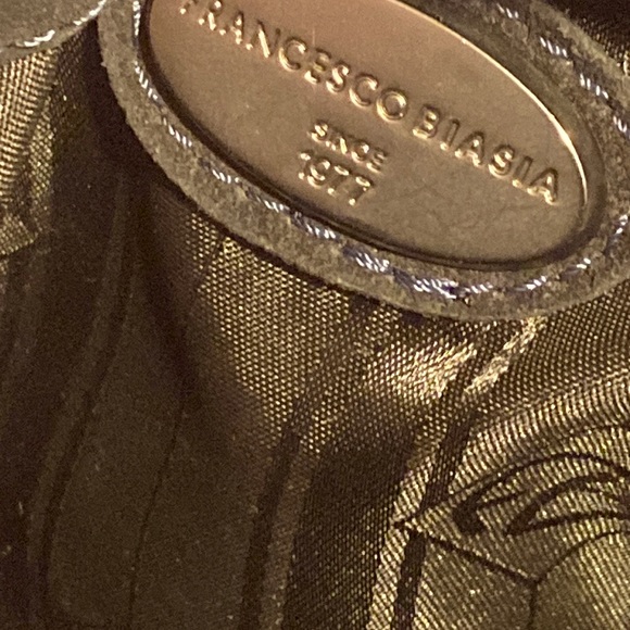 Francisco Biasia charcoal dark gray purse bag STYLISH with a pink dust bag - Picture 8 of 16